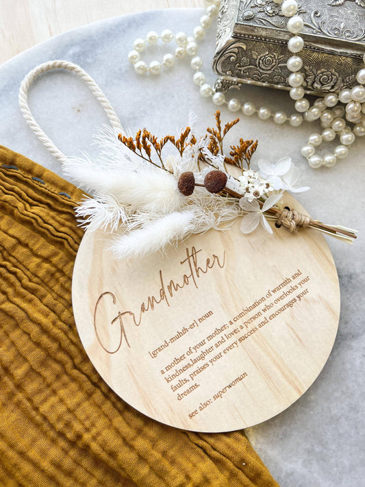 Grandmother Definition Plaque - Floral