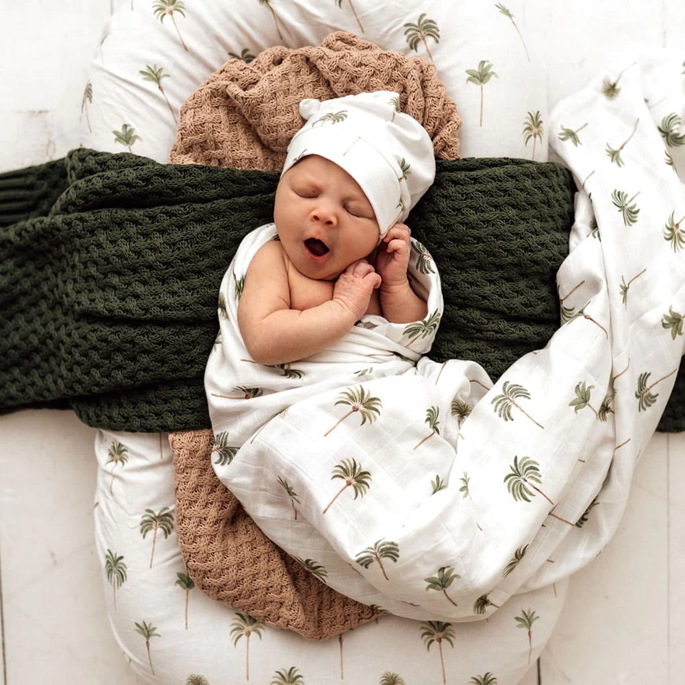 Green Palm Muslin Wrap