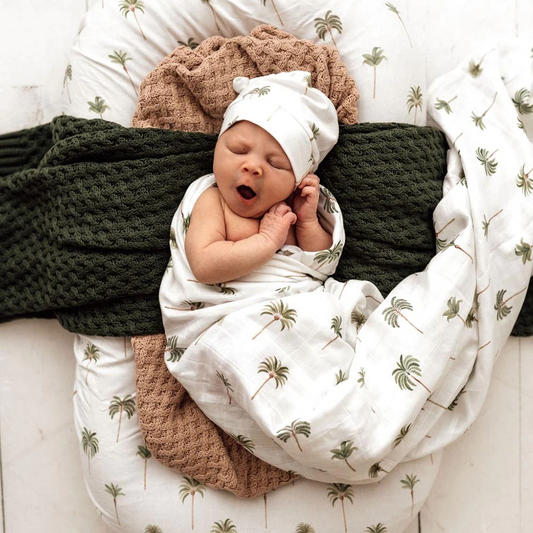 Green Palm Muslin Wrap