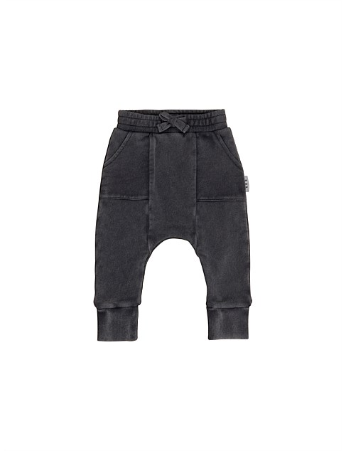 Huxbaby Washed Black Drop Crotch Pants