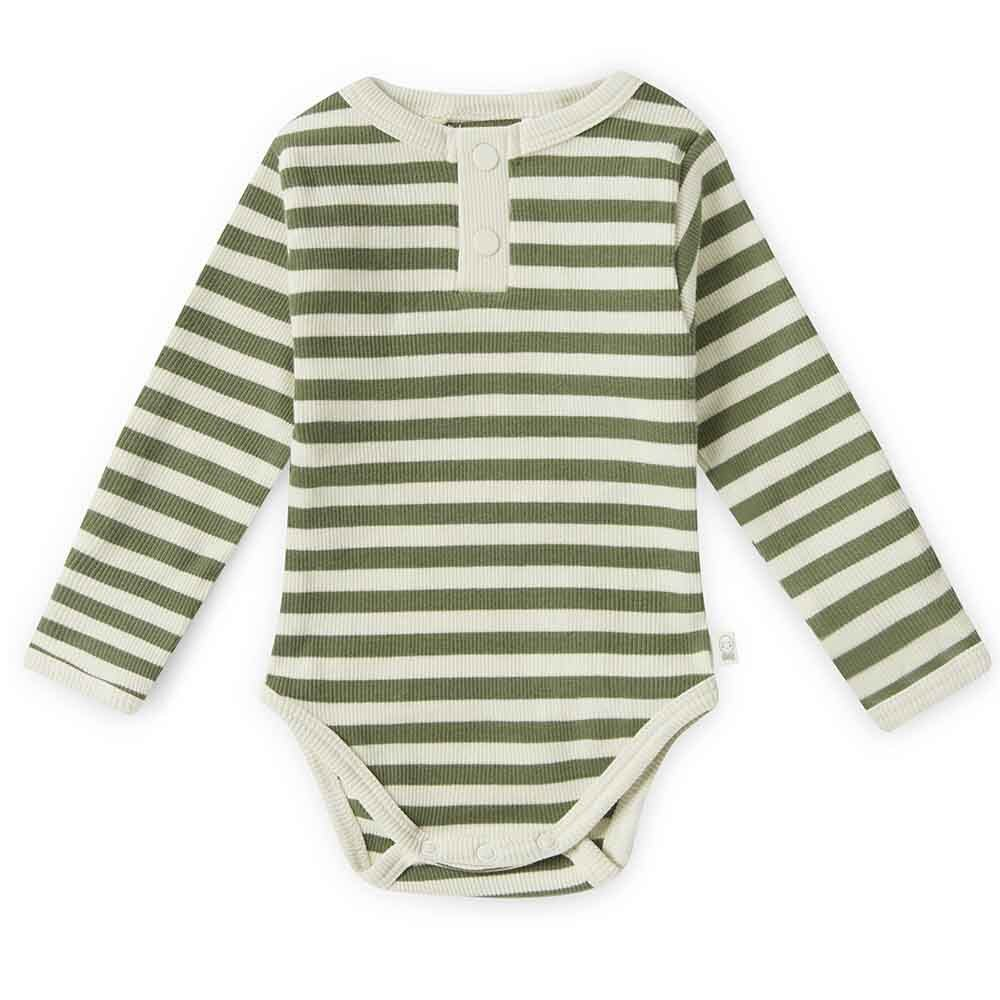 snuggle-hunny-kids-olive-striped-bodysuit-image